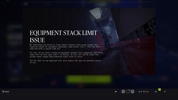 Bungie twierdzi, że poprawka po stronie serwera zapobiega teraz większym niż oczekiwano stosom wyposażenia w Marathonie, z nieobsługiwanymi dodatkowymi przedmiotami utraconymi podczas infiltracji i zmniejszeniem liczby błędów mrówkojada podczas b