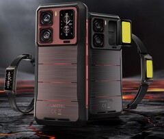 Oukitel WP300 ma jedną mocną stronę: półmodułową konstrukcję. W zestawie znajduje się jasne światło i dodatkowy wyświetlacz. (Źródło obrazu: Oukitel)