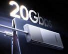 Wersja obudowy SSD o przepustowości 10Gb/s kosztuje 29,99 USD. Na zdjęciu: grafika promocyjna podkreślająca szybkość transferu 20Gb/s drugiego modelu.