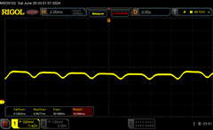 PWM: jasność 8/10, ~360 Hz (ściemnianie DC)