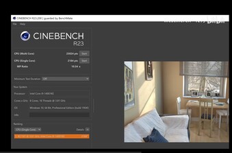 Model 14901KE został przetestowany za pomocą programu Cinebench R23