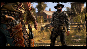 Ilustracja przedstawiająca pojedynek w grze „Call of Juarez: Gunslinger”.