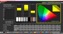 CalMAN ColorChecker (profil: Natywny, docelowa przestrzeń kolorów: P3)