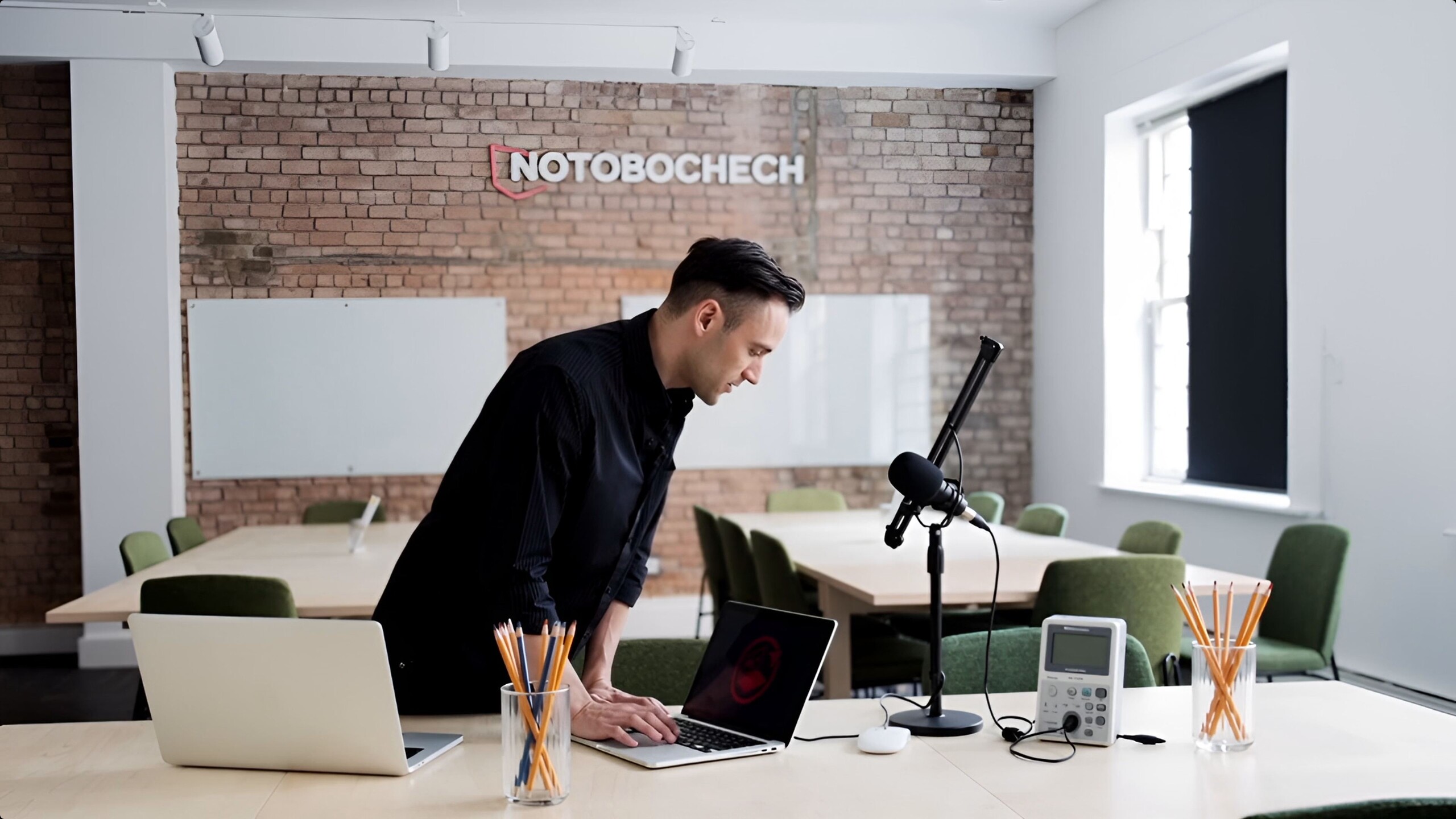 Nasz autor w fikcyjnym biurze Notebookcheck (źródło zdjęcia: wygenerowane przez Vidu.com)