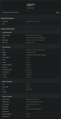 Ryzen AI 9 HX 470 Radeon 890M w teście Geekbench (źródło obrazu: Geekbench)