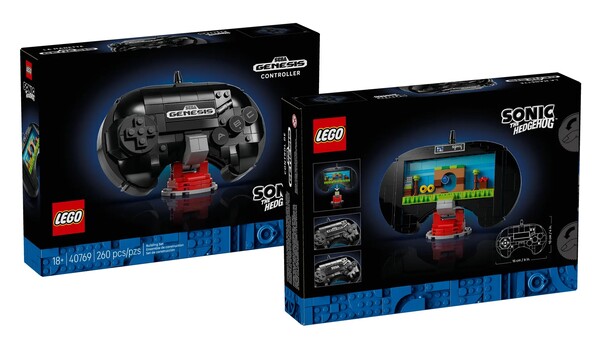 Kontroler Lego Sonic the Hedgehog Sega Genesis może być wyświetlany na dwa sposoby. (Źródło obrazu: Lego)