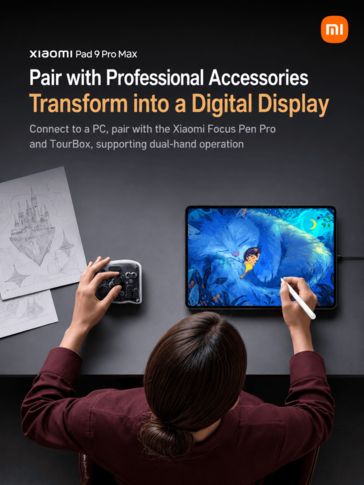 Xiaomi Pad 9 Pro Max z profesjonalnymi akcesoriami