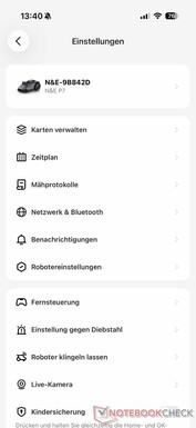 Menu ustawień