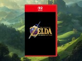 Makieta opakowania gry „Zelda: Ocarina of Time” (remake) na konsolę Switch 2