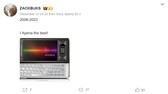 Zakres dat Xperia (tłumaczenie maszynowe; źródło obrazu: Weibo)