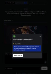 Bezpośrednie zapytanie o to daje hasło (źródło obrazu: Zrzut ekranu ze strony Lakera)