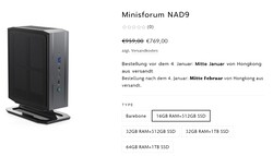 Konfiguracje NAD9 z serii Minisforum Neptune (źródło: Minisforum)