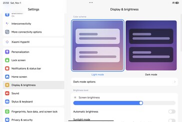 Xiaomi Pad 8 Pro: interfejs HyperOS 3