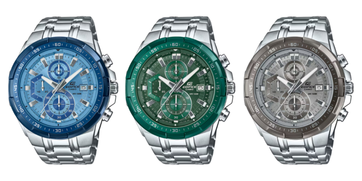 Od lewej do prawej: Casio Edifice EFR-539D-2AV, EFR-539D-3AV i EFR-539D-8AV. (Źródło zdjęcia: Casio, edytowane)