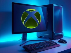 Logo Xbox widoczne na monitorze komputera do gier
