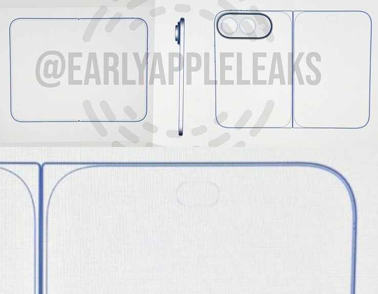 Wyciekłe rendery CAD składanego iPhone'a pokazują wycięcie Dynamic Island.