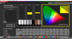 CalMAN ColorChecker (profil: sRGB, docelowa przestrzeń kolorów: sRGB)