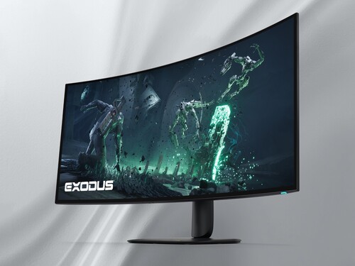 Krzywizna monitora Alienware AW3926QW 5K OLED pokazana na zdjęciu