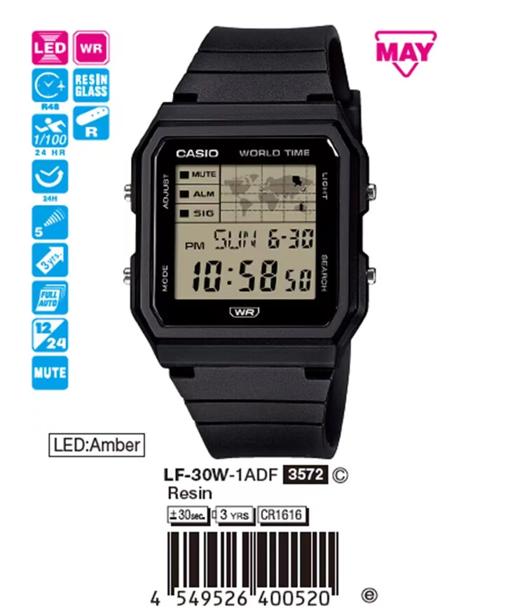 Zegarek Casio LF-30W-1A. (Źródło zdjęcia: Watchstore.vn)