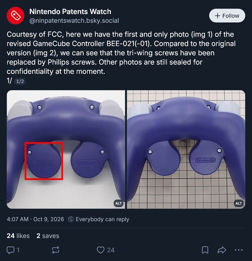 Ujawniono zdjęcia kontrolera GameCube do Switch 2 z dokumentacji FCC