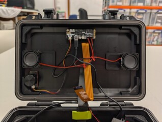 Głośniki i systemy audio można zamontować za ekranem.