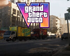 Baner gry GTA 6 przedstawiający ruch uliczny w Vice City