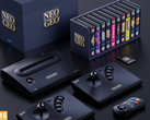 Render Neo Geo Aes+ z joystickami gamepada i kolekcją gier wideo