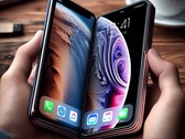 Według JPMorgan składany iPhone (być może podobny do tego renderu wygenerowanego przez sztuczną inteligencję) może zostać wprowadzony na rynek w przyszłym roku. (Źródło obrazu: wygenerowane przez AI)