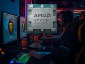 Procesor AMD Ryzen 7 9800X3D pokazany w kafejce internetowej (źródło obrazu: AMD z poprawkami)