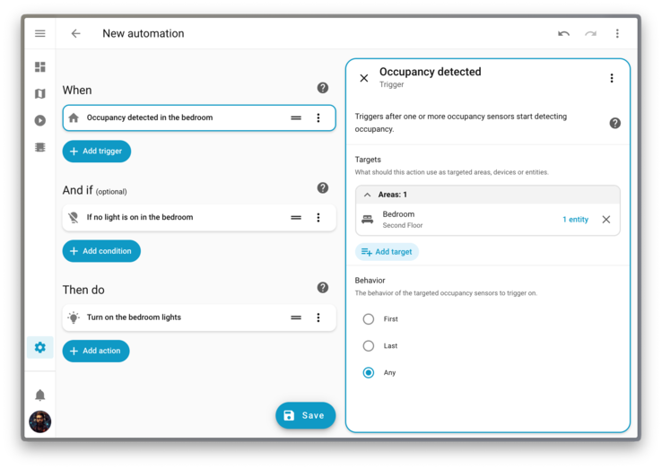 Wraz z Home Assistant 2026.1 pojawiły się nowe wyzwalacze celowe. (Źródło obrazu: Home Assistant)