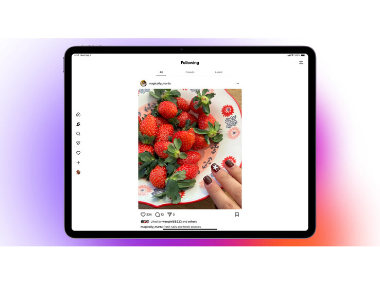 Zrzut ekranu nowej zakładki Obserwowani, która jest dostępna wyłącznie w aplikacji Instagram na iPada. (Źródło obrazu: Instagram)