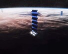 Artystyczne wrażenie satelitów Starlink. (Źródło zdjęcia: SpaceX)
