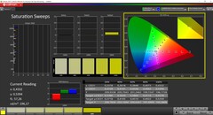 Kalibracja nasycenia CalMAN (profil TrueColor: Display-P3)