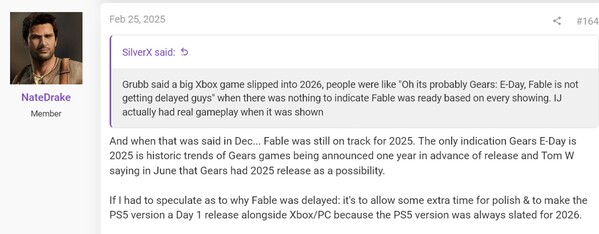 NateTheHate2 komentuje restart Fable w wersji na PS5 (źródło obrazu: zrzut ekranu, fora NateDrake@ResetEra)