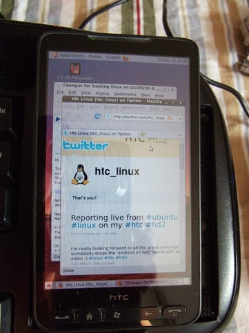 Ubuntu uruchamia się na HTC HD2. (Źródło obrazu: r/linux na Reddit)