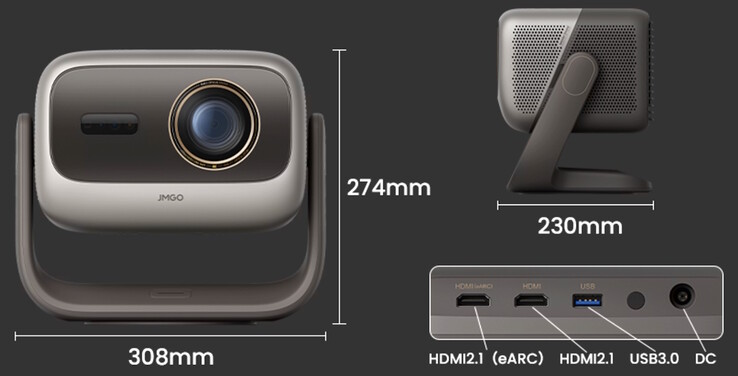 Wymiary i porty JMGO N3 Ultimate.