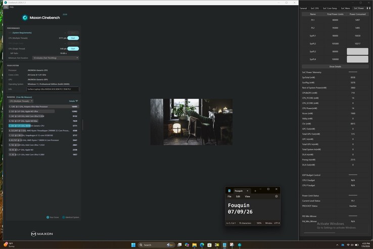 Wynik karty Nvidia RTX Spark w teście Cinebench 2026