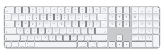 Nowa klawiatura Magic Keyboard firmy Apple z klawiaturą numeryczną zastępuje również etykiety tekstowe ikonami na niektórych klawiszach.
