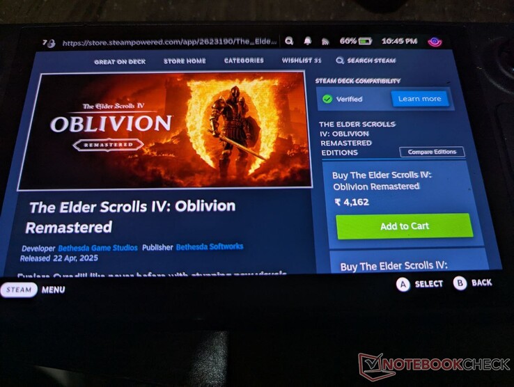 Remake Obliviona na pokładzie Steam (źródło obrazu: Anil Ganti, Notebookcheck)