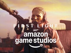 złoczyńca 007 First Light z logo Amazon Game Studios