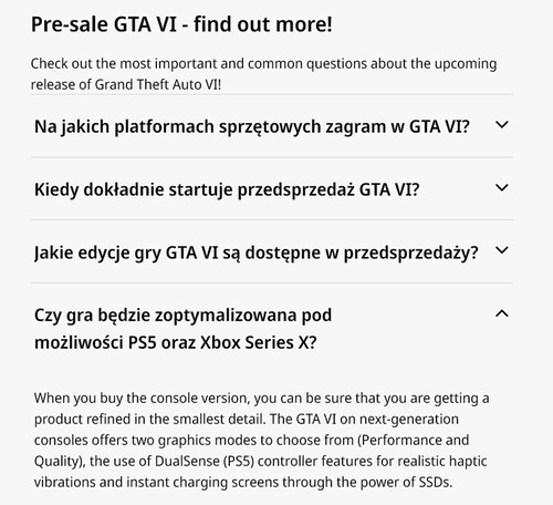 Szczegółowe informacje na temat trybów wydajnościowych w grze GTA 6 na PS5 i Xbox