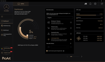 Profile energetyczne ProArt Creator Hub