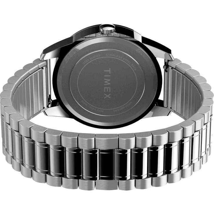 Timex Main Street Round TWG027900JQ jest wyposażony w bransoletę ze stali nierdzewnej