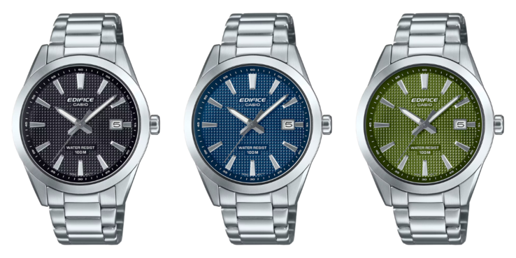 Od lewej do prawej: zegarki Casio Edifice EFV-160D-1AV, EFV-160D-2AV i EFV-160D-3AV. (Źródło zdjęcia: Casio)