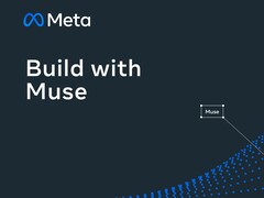 Logo Meta z napisem „Build with Muse” na ciemnym tle