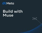 Logo Meta z napisem „Build with Muse” na ciemnym tle