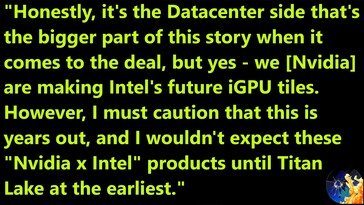 Nvidia iGPU w produktach x86 Intela. (Źródło obrazu: Moore's Law Is Dead na YouTube)