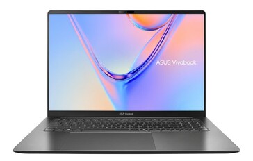 Asus Vivobook S16 pokazany z przodu z otwartym ekranem