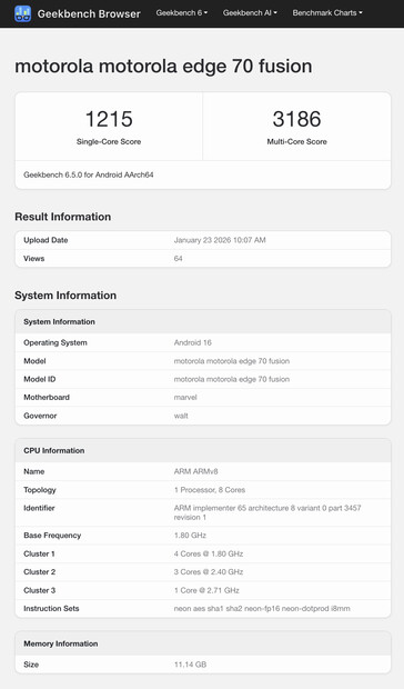 (Źródło obrazu: Geekbench)