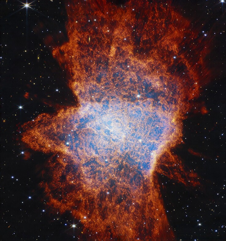 Obraz mgławicy planetarnej NGC 6072 w bliskiej podczerwieni (źródło obrazu: NASA, ESA, CSA i STScI)